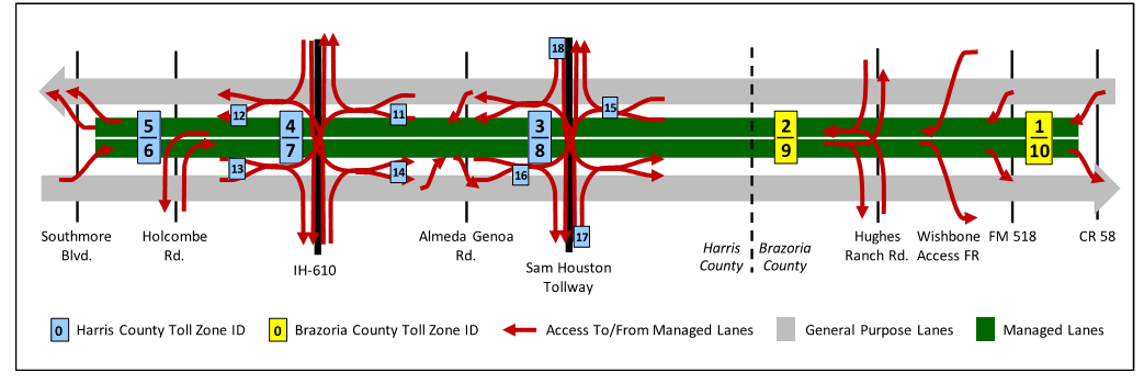 map of toll road